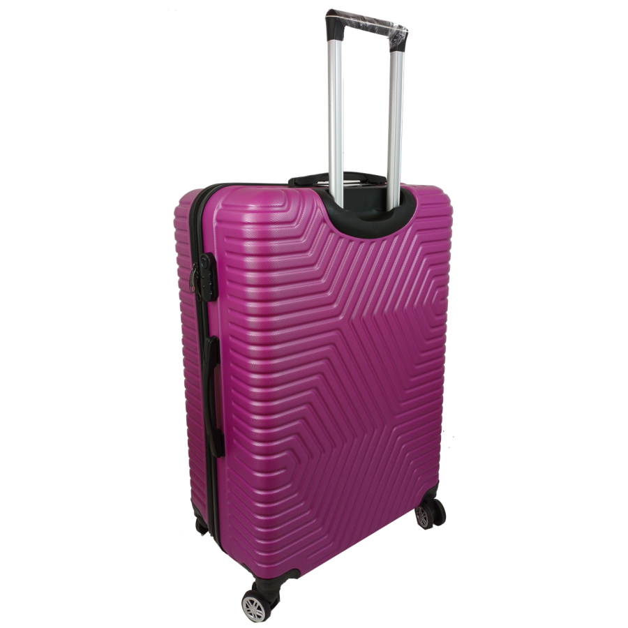 Большой пластиковый чемодан на колесах 115L GD Polo Темно-розовый