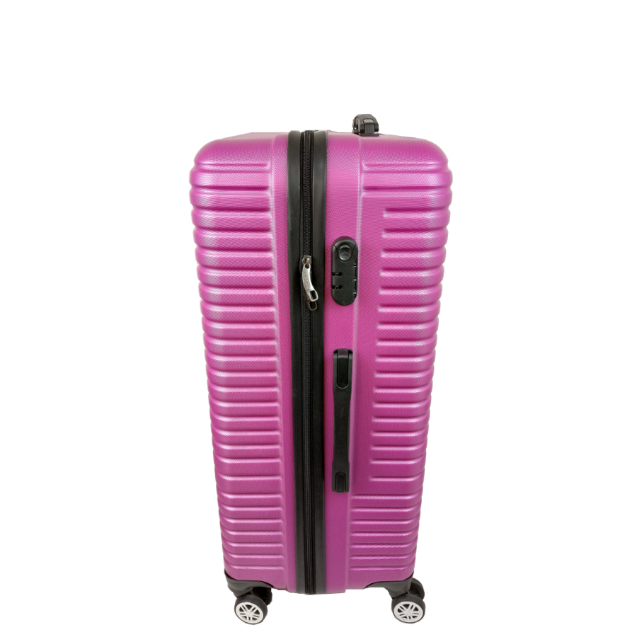 Большой пластиковый чемодан на колесах 115L GD Polo Темно-розовый
