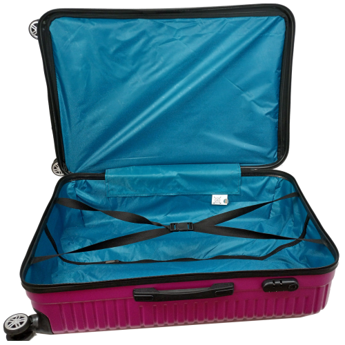 Большой пластиковый чемодан на колесах 115L GD Polo Темно-розовый