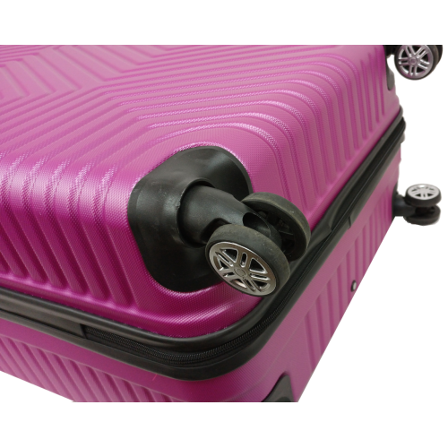 Большой пластиковый чемодан на колесах 115L GD Polo Темно-розовый
