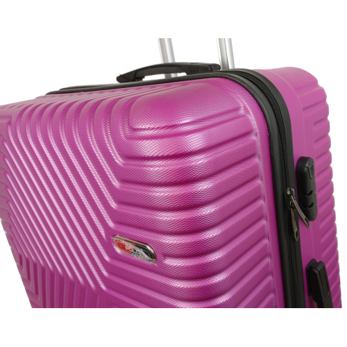 Большой пластиковый чемодан на колесах 115L GD Polo Темно-розовый