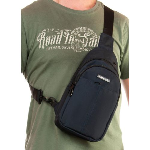 Мужская сумка слинг Lanpad тканевая Синий