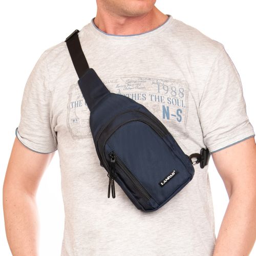 Мужская сумка через плечо Lanpad Синяя