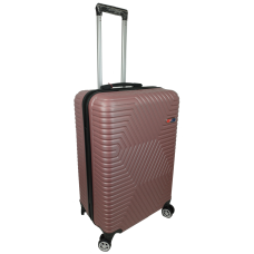 Пластиковый чемодан на колесах средний размер 70L GD Polo Пудровый