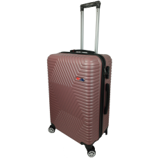 Пластиковый чемодан на колесах средний размер 70L GD Polo Пудровый