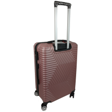 Пластиковый чемодан на колесах средний размер 70L GD Polo Пудровый