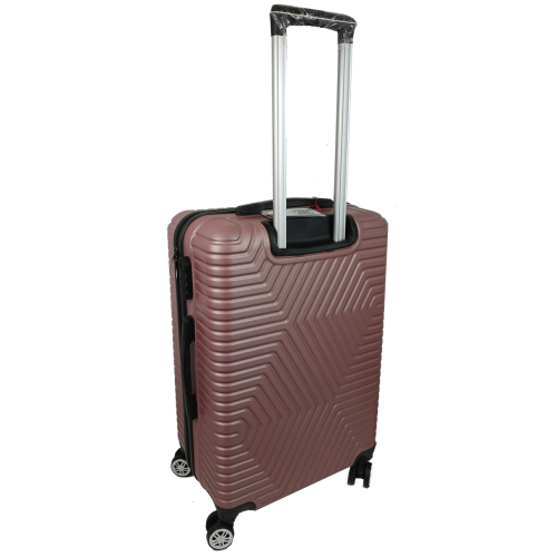 Пластиковый чемодан на колесах средний размер 70L GD Polo Пудровый