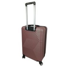 Пластиковый чемодан на колесах средний размер 70L GD Polo Пудровый