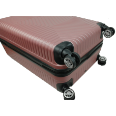 Пластиковый чемодан на колесах средний размер 70L GD Polo Пудровый