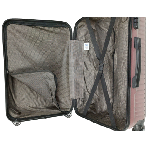 Пластиковый чемодан на колесах средний размер 70L GD Polo Пудровый