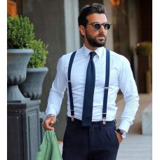 Подтяжки мужские для брюк Martom Темно-синие