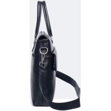 Мужская сумка-портфель Tiding Bag кожаная Черная