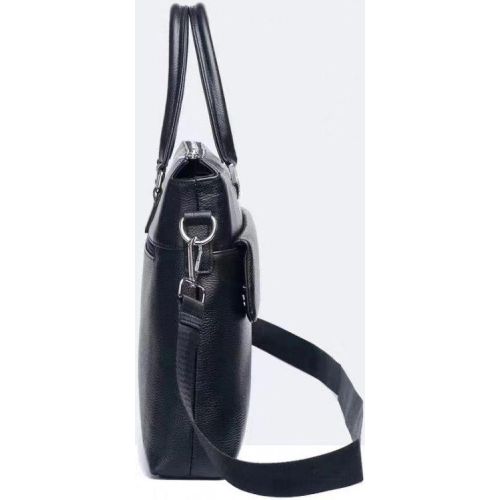 Мужская сумка-портфель Tiding Bag кожаная Черная