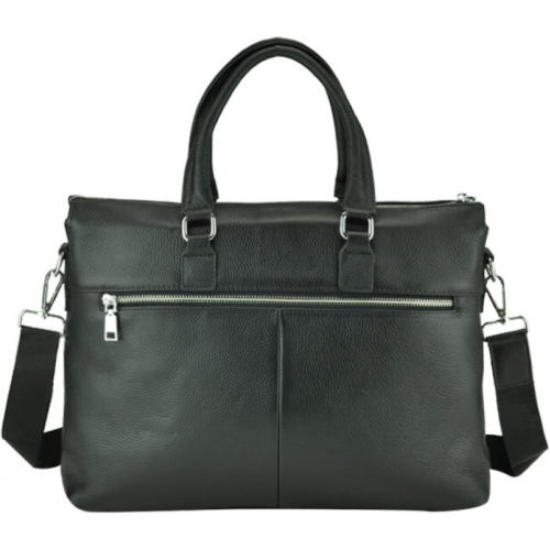 Мужская сумка-портфель Tiding Bag кожаная Черная
