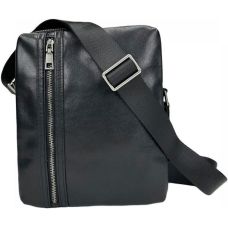 Мужская сумка кожаная Tiding Bag через плечо Черная