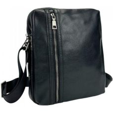 Мужская сумка кожаная Tiding Bag через плечо Черная