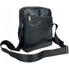 Мужская сумка кожаная Tiding Bag через плечо Черная