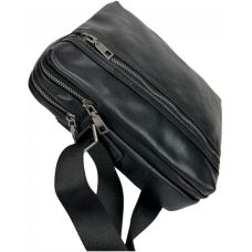 Мужская сумка кожаная Tiding Bag через плечо Черная
