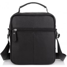 Сумка мужская кожаная Tiding Bag через плечо Черная
