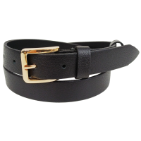 Женский кожаный ремень Skipper Черный с золотистой пряжкой