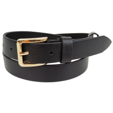 Женский кожаный ремень Skipper Черный с золотистой пряжкой