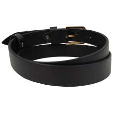 Женский кожаный ремень Skipper Черный с золотистой пряжкой