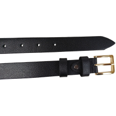 Женский кожаный ремень Skipper Черный с золотистой пряжкой