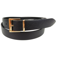Женский кожаный ремень Черный с золотистой пряжкой Skipper