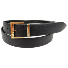 Женский кожаный ремень Черный с золотистой пряжкой Skipper
