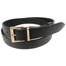 Женский кожаный ремень Черный с золотистой пряжкой Skipper