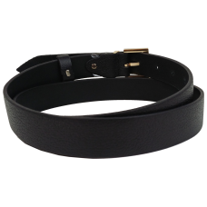 Женский кожаный ремень Черный с золотистой пряжкой Skipper