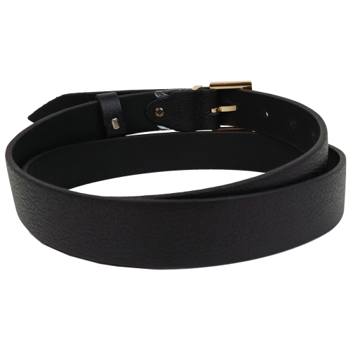 Женский кожаный ремень Черный с золотистой пряжкой Skipper