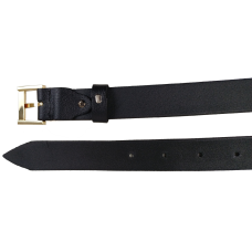 Женский кожаный ремень Черный с золотистой пряжкой Skipper