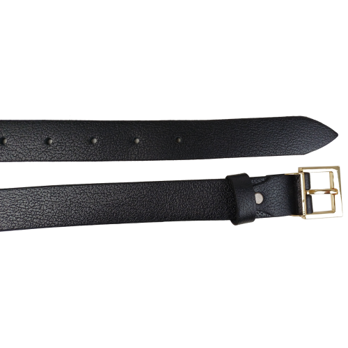 Женский кожаный ремень Черный с золотистой пряжкой Skipper