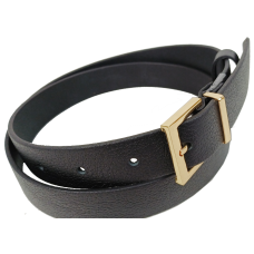 Женский кожаный ремень Черный с золотистой пряжкой Skipper