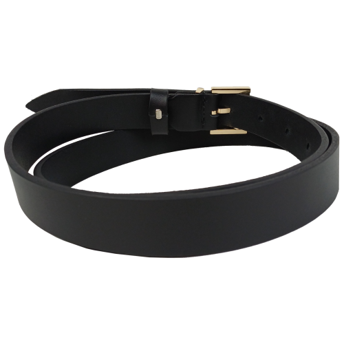 Универсальный женский кожаный ремень Skipper ширина 3 см Черный