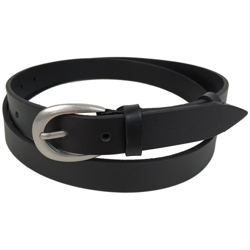 Женский кожаный ремень Skipper черный, ширина 2,5 см