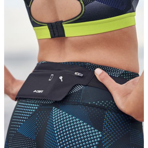 Плоская поясная сумка для бега, тренировок Crivit Черная