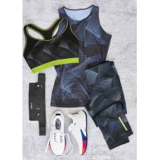 Плоская поясная сумка для бега, тренировок Crivit Черная