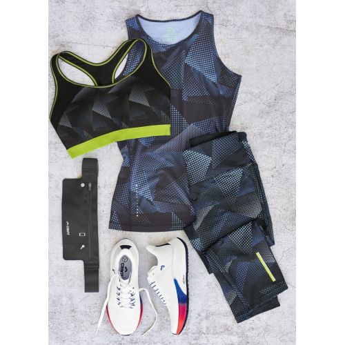 Плоская поясная сумка для бега, тренировок Crivit Черная