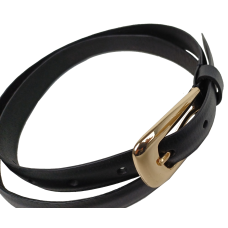 Женский ремень с золотистой пряжкой UP2 Fashion Women Германия Черный