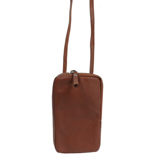 Небольшая кожаная сумка для телефона документов UP2 Fashion Коричневая