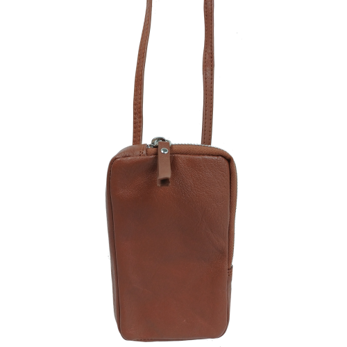 Небольшая кожаная сумка для телефона документов UP2 Fashion Коричневая