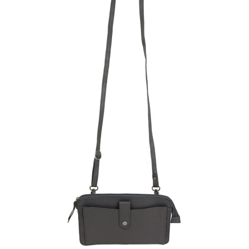 Небольшая женская кожаная сумка чехол для телефона документов UP2 Fashion Серая