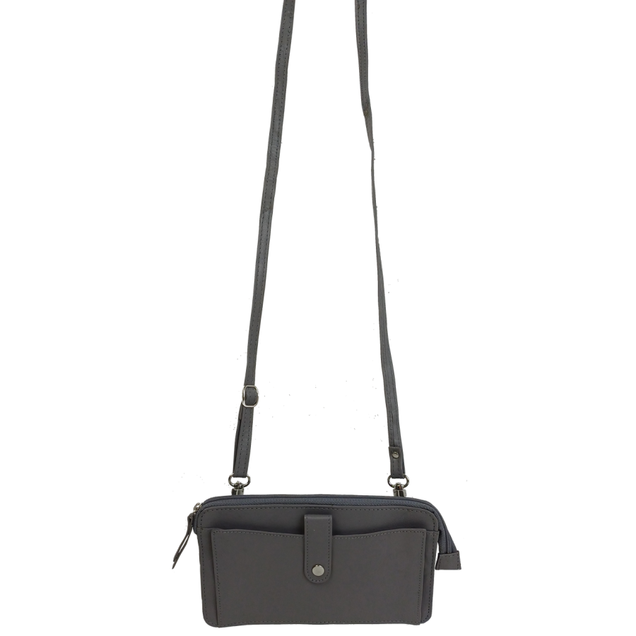 Небольшая женская кожаная сумка чехол для телефона документов UP2 Fashion Серая