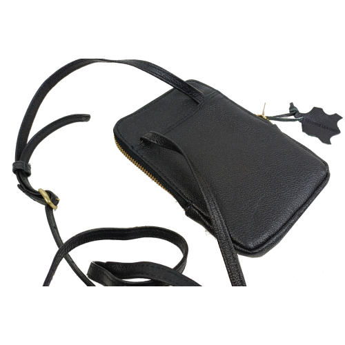 Небольшая кожаная сумка для телефона документов Live in Style Черная