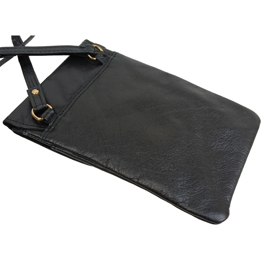 Небольшая женская кожаная сумка для телефона, документов UP2 Fashion Черная