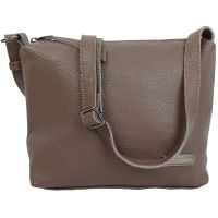 Женская кожаная наплечная сумка Borsacomoda Капучино