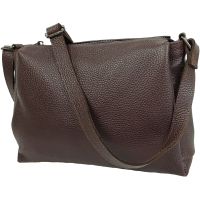 Женская кожаная сумка на плечо Borsacomoda Темно-коричневая