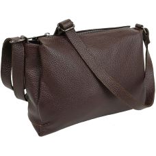 Женская кожаная сумка на плечо Borsacomoda Темно-коричневая